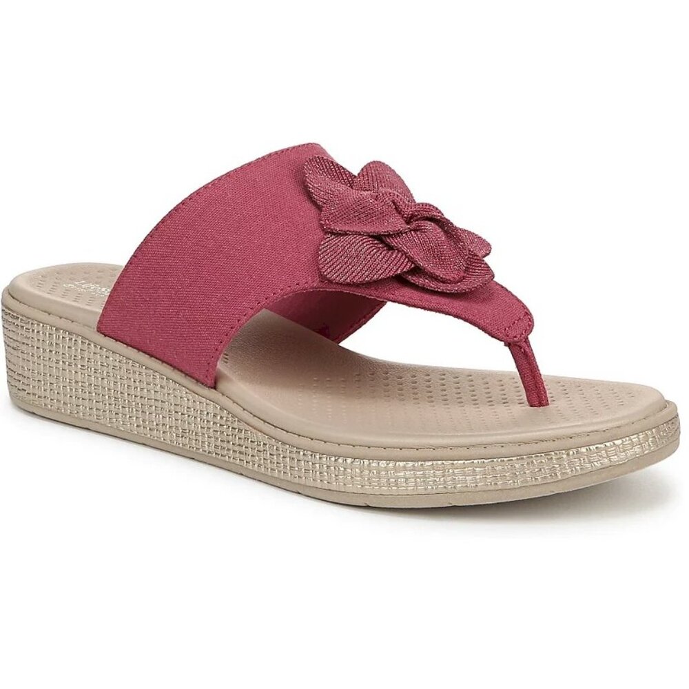 LifeStride Bloom Women's Wedge Thong Sandals Size 7Wide New in Box